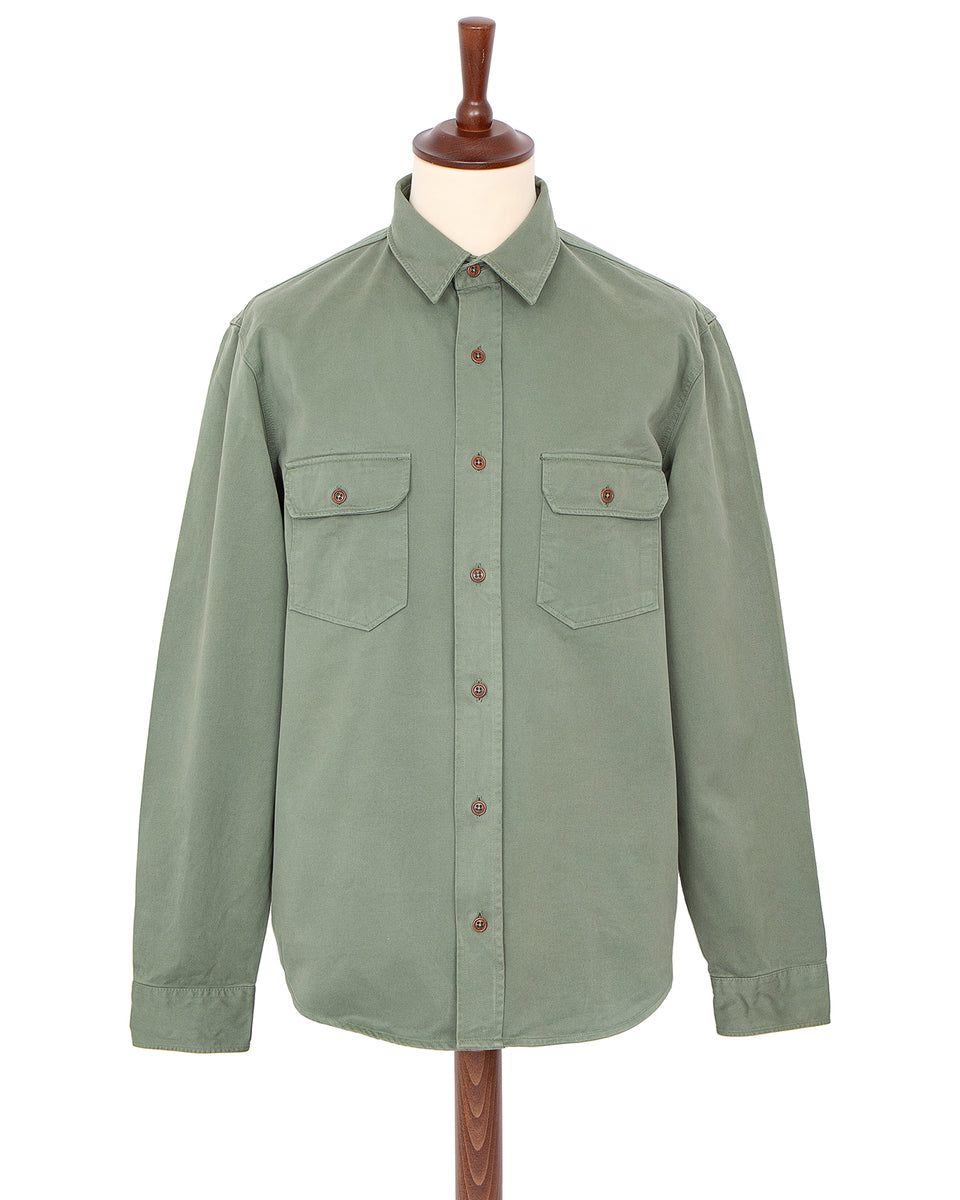 Indigofera Alamo Shirt, Cotton Twill, MASH Green - Panchoandlefty.se