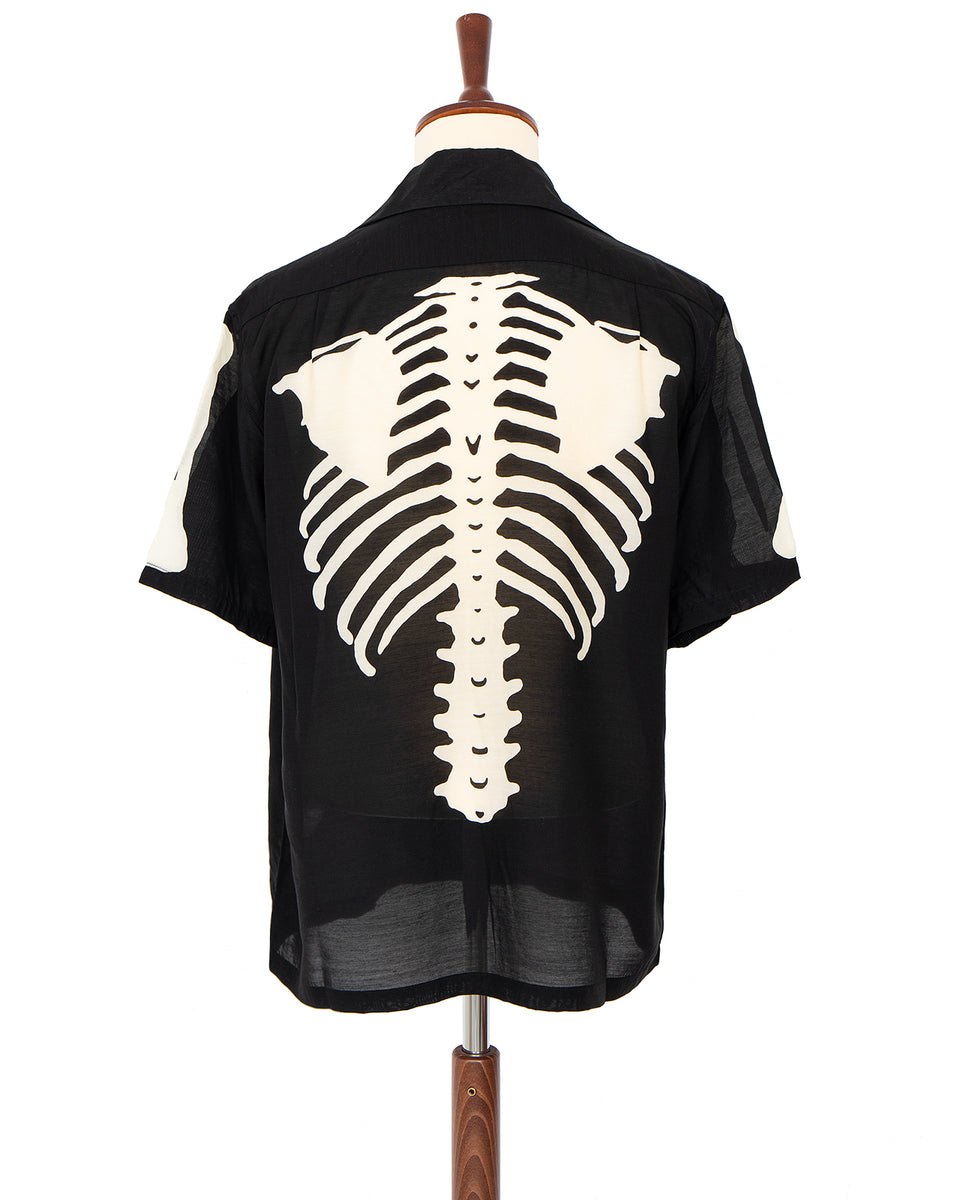 Kapital Silk Rayon Bone Wrangle Collar Aloha Shirt, Black – Pancho