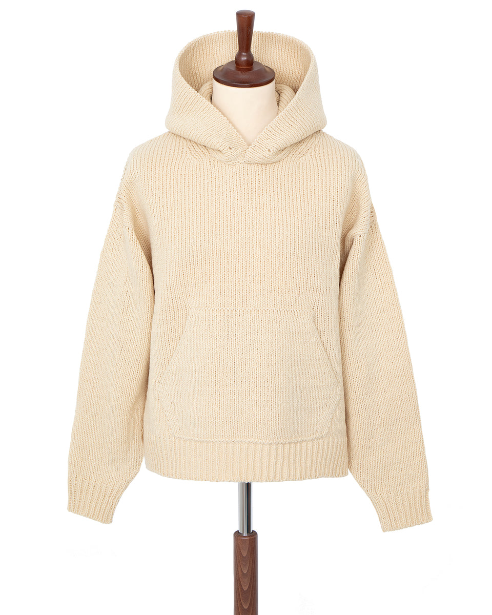 Visvim Amplus SB Knit Hoodie P.O. Ivory