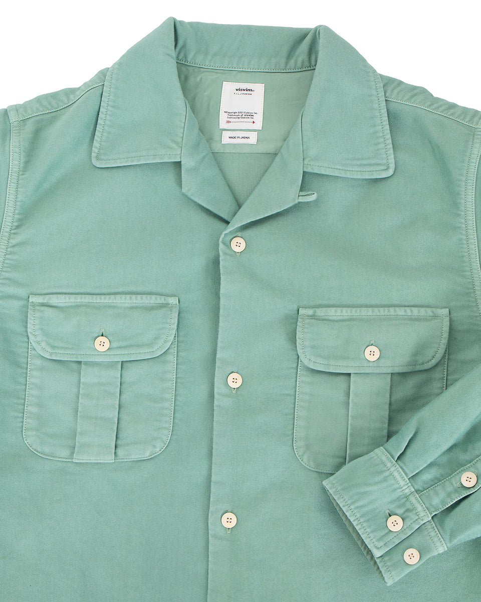 Visvim Keesey G.S. Shirt L/S Moleskin, Light Green