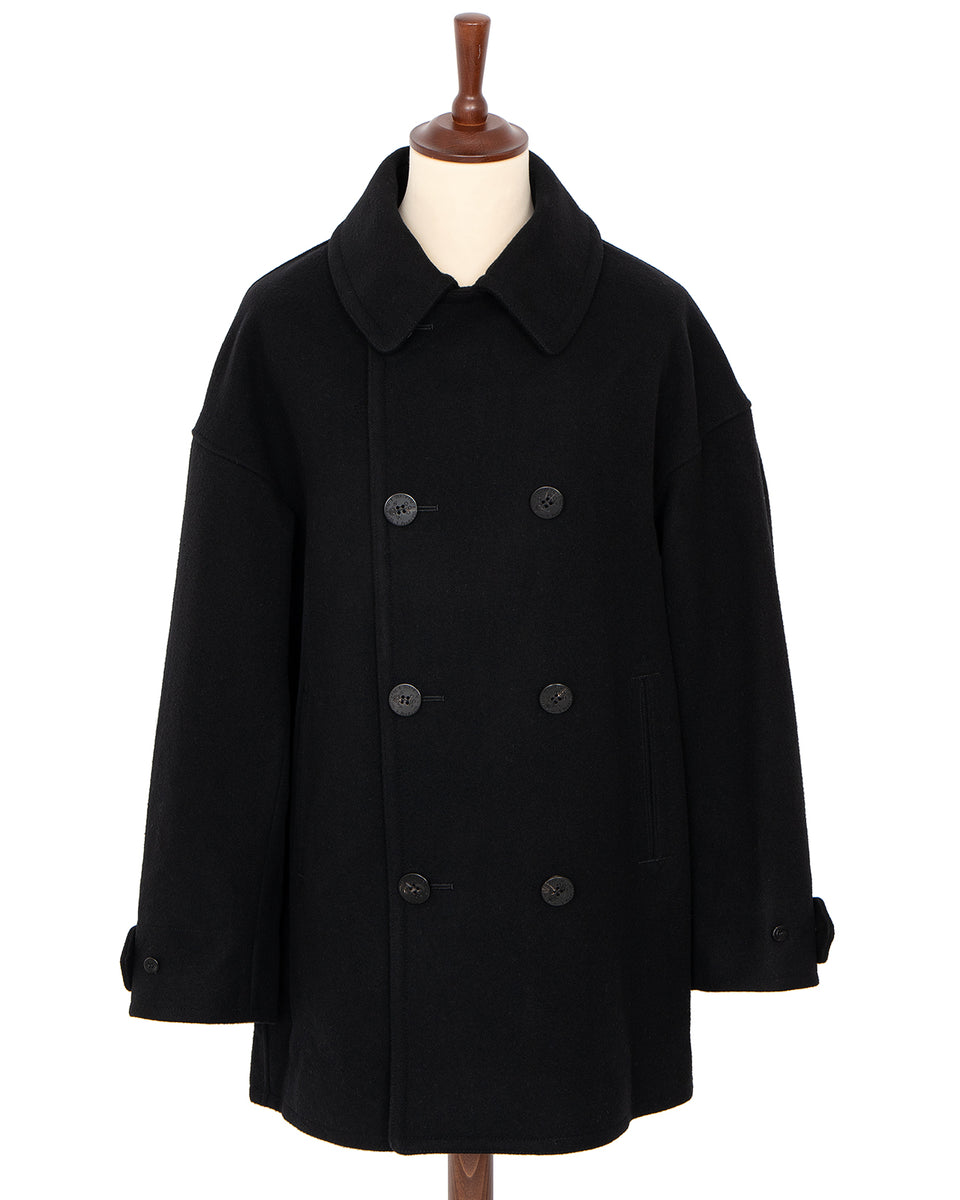 Visvim Lieutenant Long P-Coat, Black