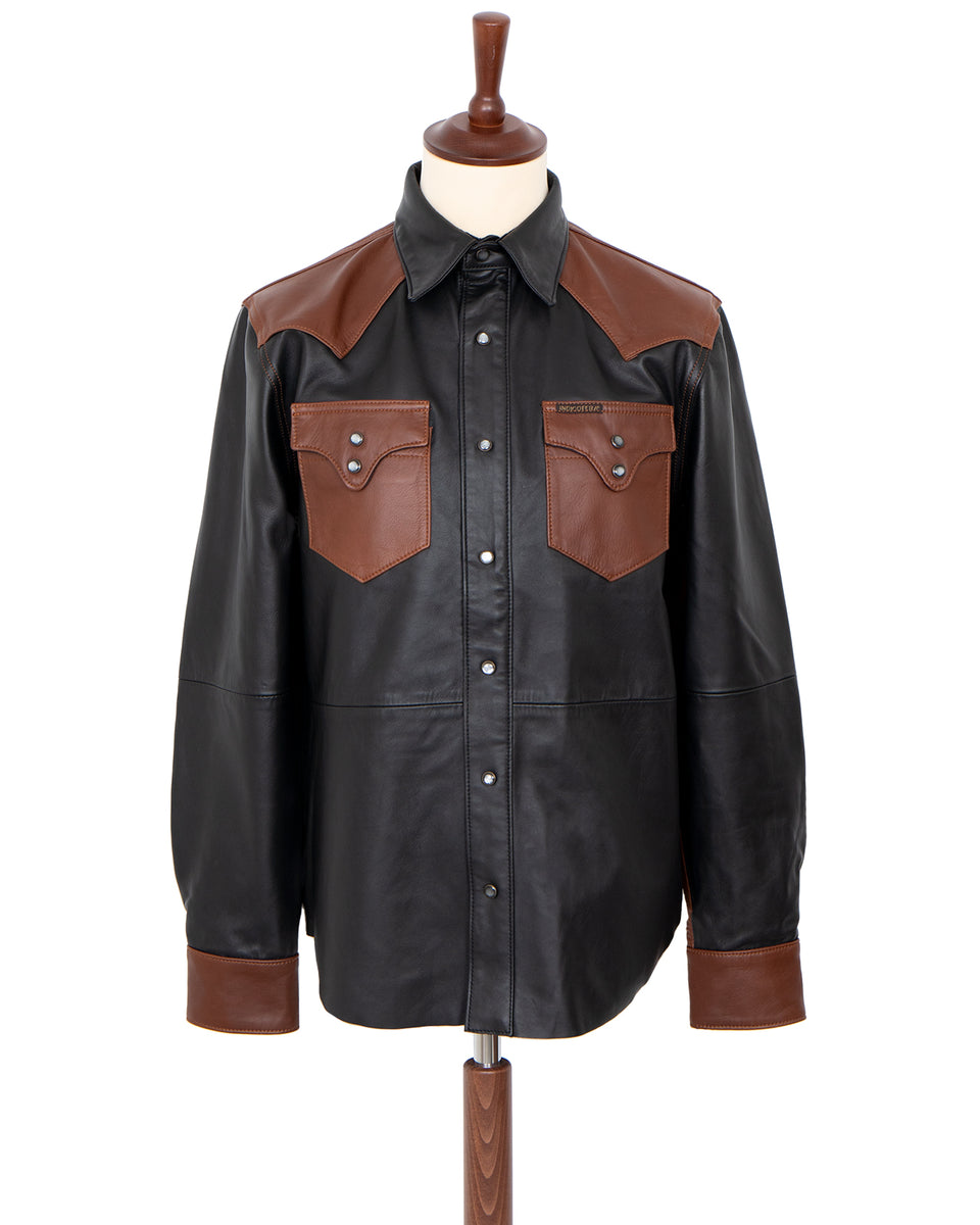 HI FI FNK】Eco Leather Western Shirt