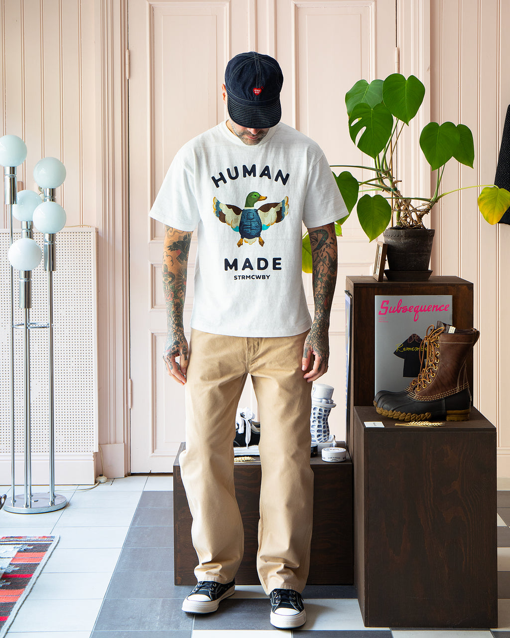 Human Made Washed Duck Work Pants, Beige