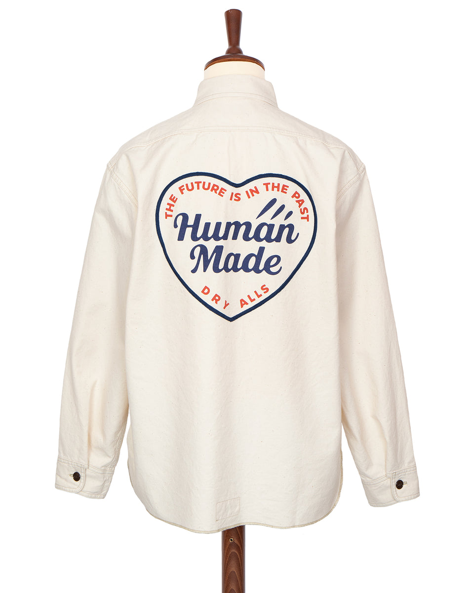 Human Made Zip-Up Work Shirt, White