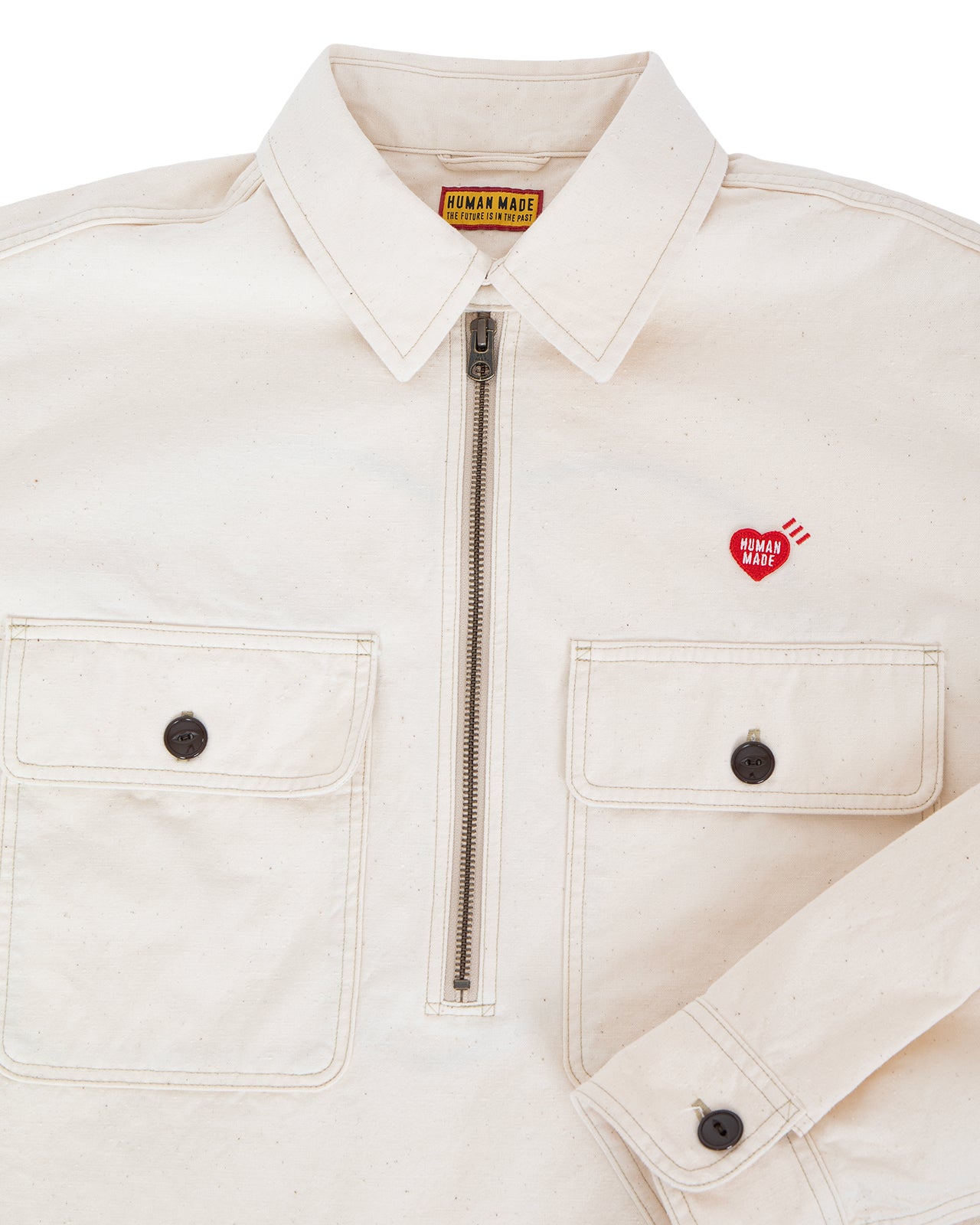 Human Made Zip-Up Work Shirt, White