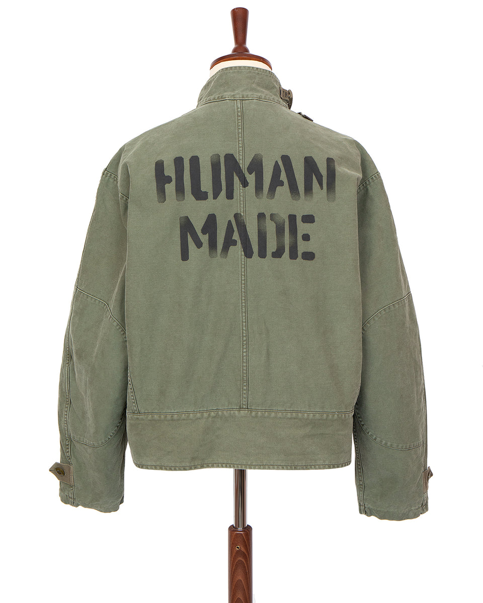 Human Made Military Motorcycle Jacket, Olive Drab