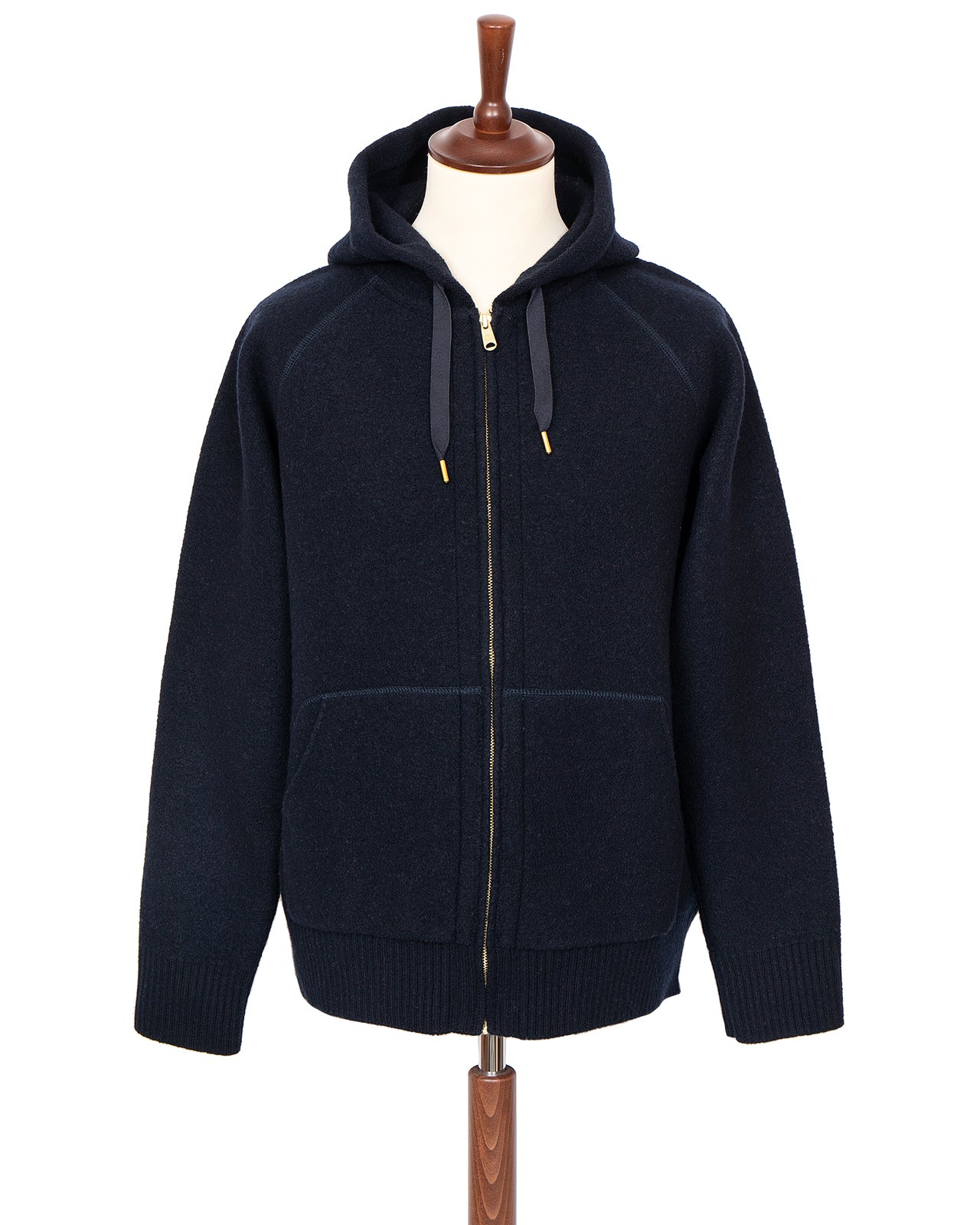 Indigofera Bighorn Wool Hoodie, Navy