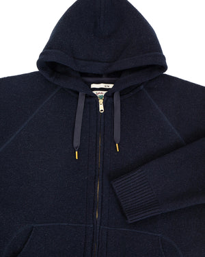 Indigofera Bighorn Wool Hoodie, Navy