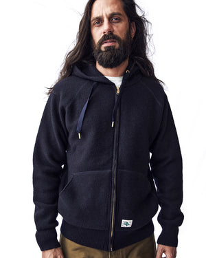 Indigofera Bighorn Wool Hoodie, Navy