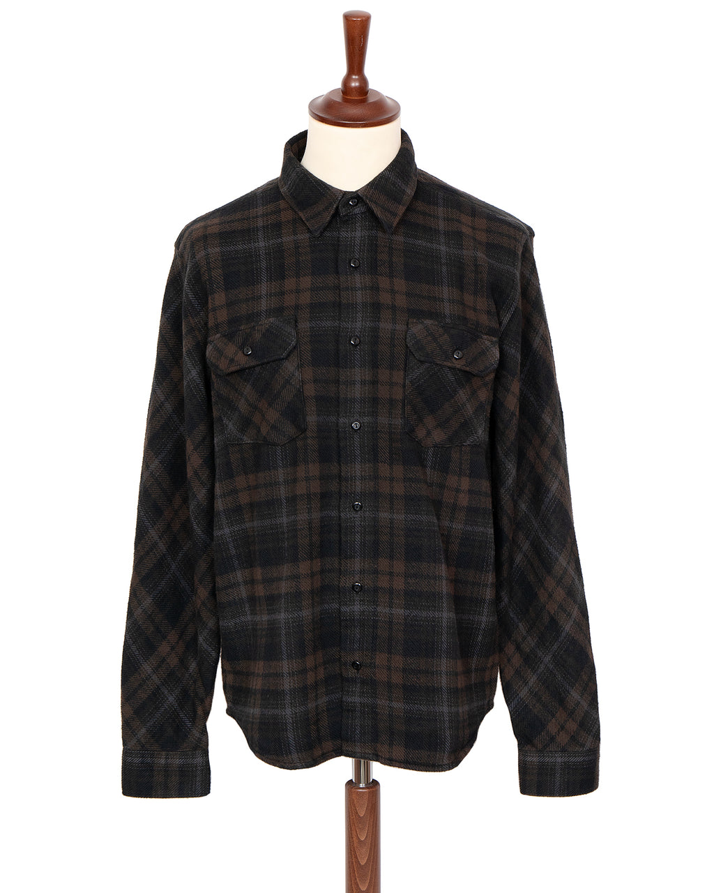 Indigofera Bryson Shirt, Flannel Check, Black / Brown