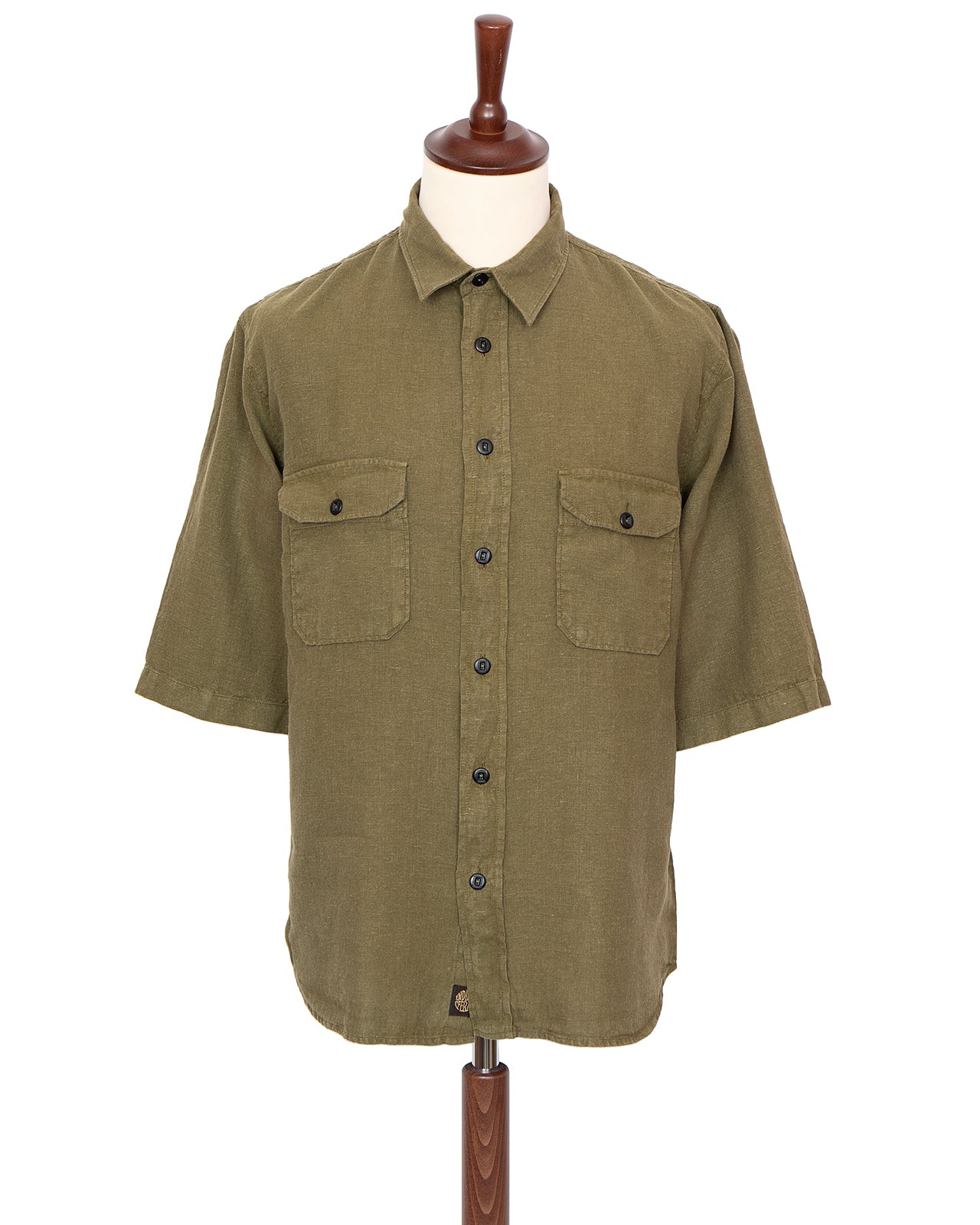 Indigofera Delray Shirt, Linen Canvas, Military Olive