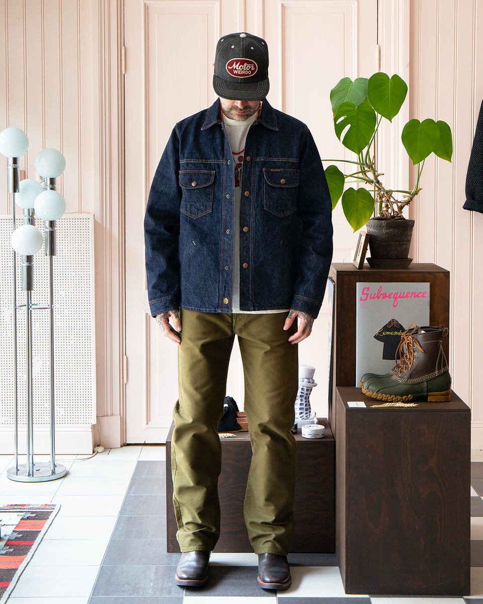 Indigofera Fargo Trucker Jacket, Shiroyama Rinsed