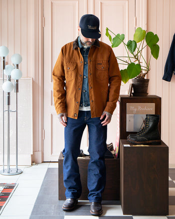 Indigofera Fargo Trucker Jacket, Smithson Canvas, 86 Terracotta