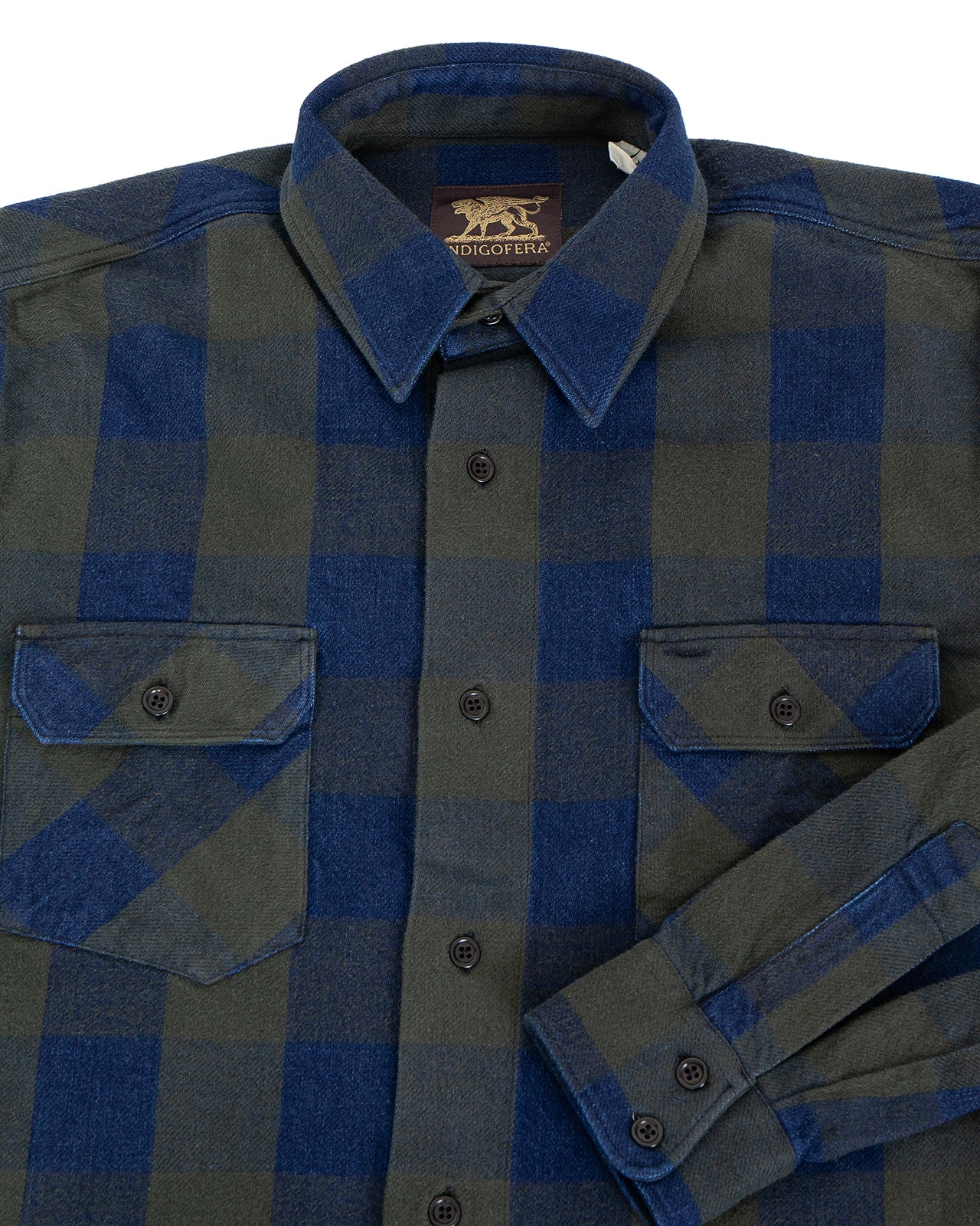 Indigofera Norris Shirt, Indigo / Green