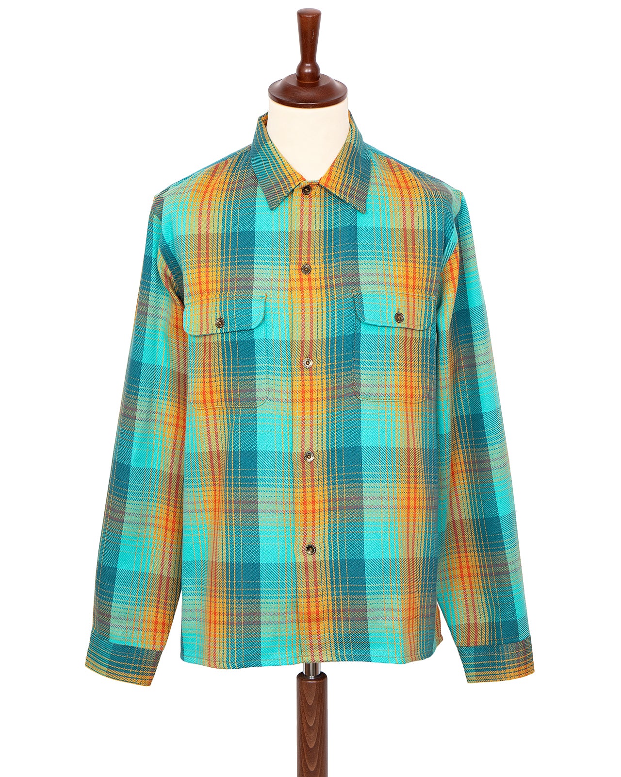 Indigofera Webster Shirt, Twill Check, Blue/Beige/Red