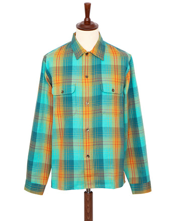 Indigofera Webster Shirt, Twill Check, Blue/Beige/Red