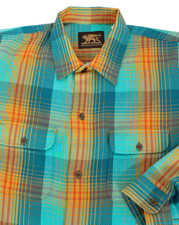 Indigofera Webster Shirt, Twill Check, Blue/Beige/Red