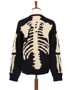 Kapital 5G Wool Bone Crew Sweater, Black