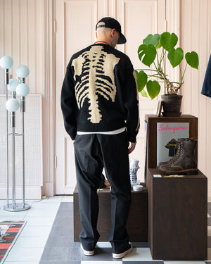 Kapital 5G Wool Bone Crew Sweater, Black