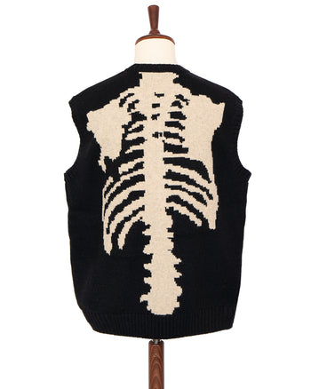 Kapital 5G Wool Bone Vest, Black