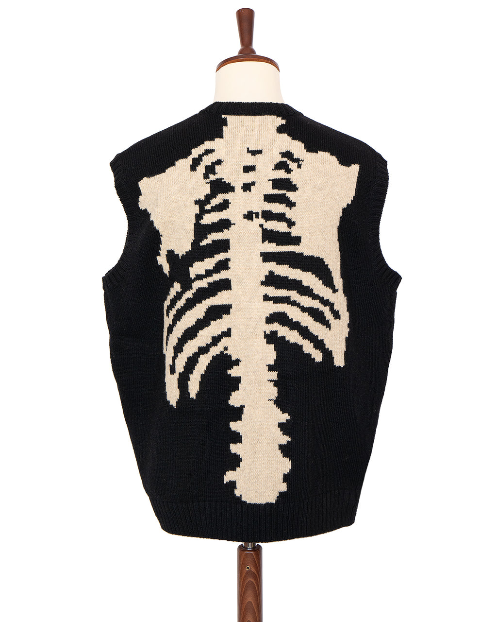 Kapital 5G Wool Bone Vest, Black