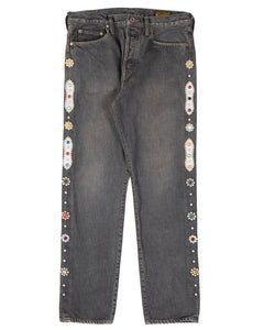 Kapital 14oz Black Denim 5P Monkey Cisco, Studs