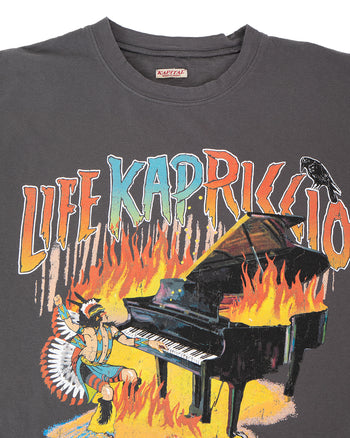 Kapital Jersey Crew T-Shirt, Burning Piano