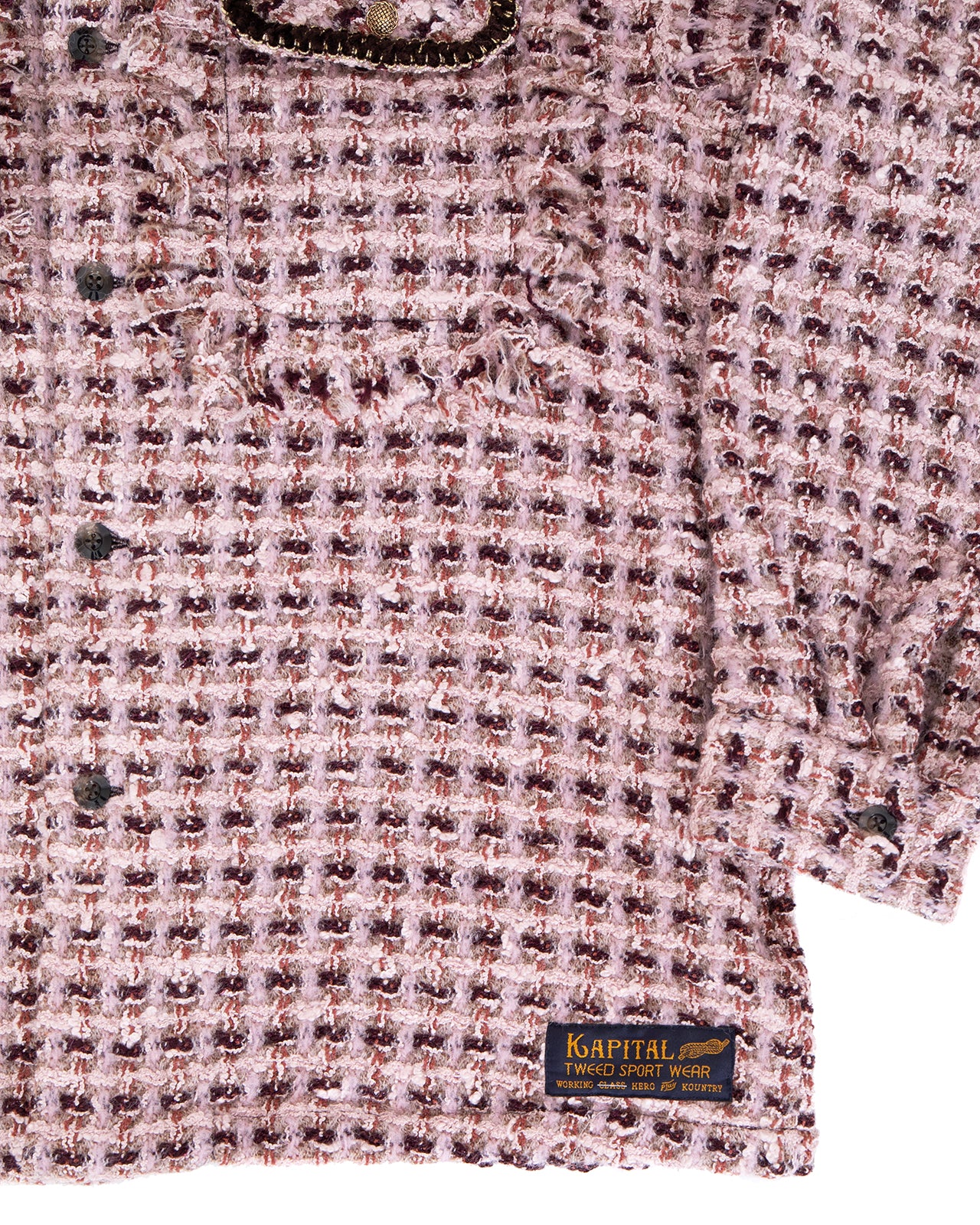 Kapital Fancy Tweed Board Shirt, Pink