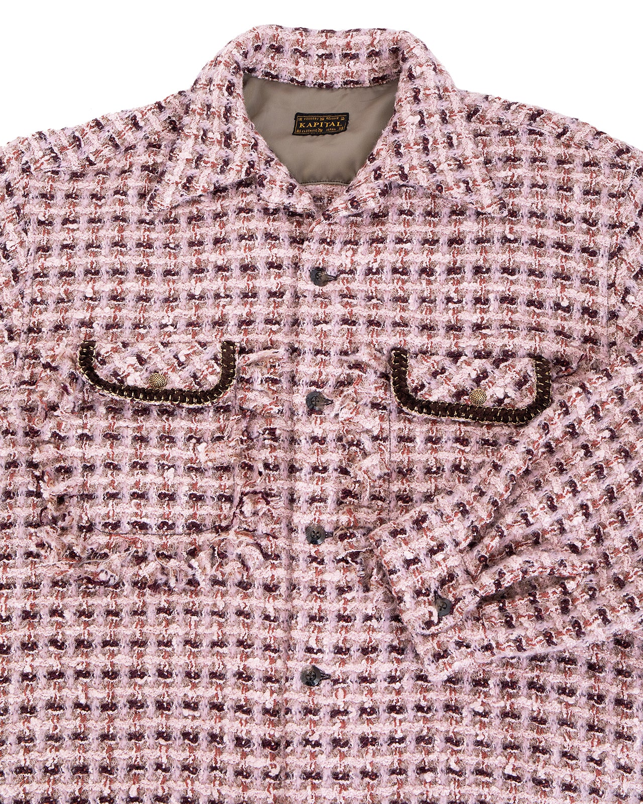 Kapital Fancy Tweed Board Shirt, Pink