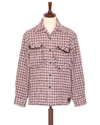 Kapital Fancy Tweed Board Shirt, Pink