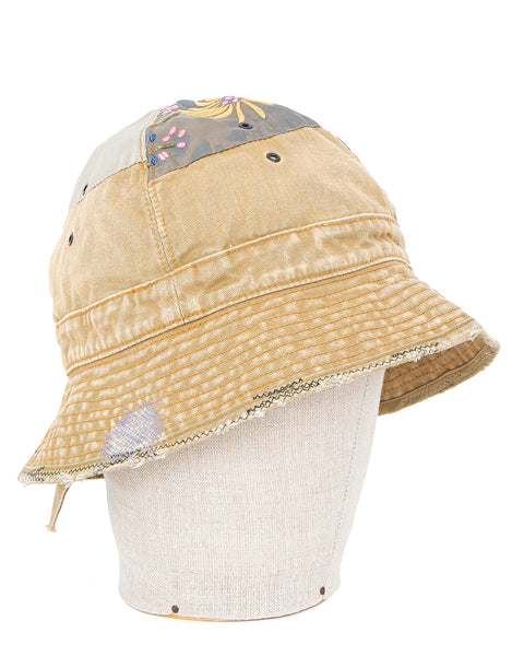 Kapital Chino Bucket Hat Gypsy Patch Remake, Beige