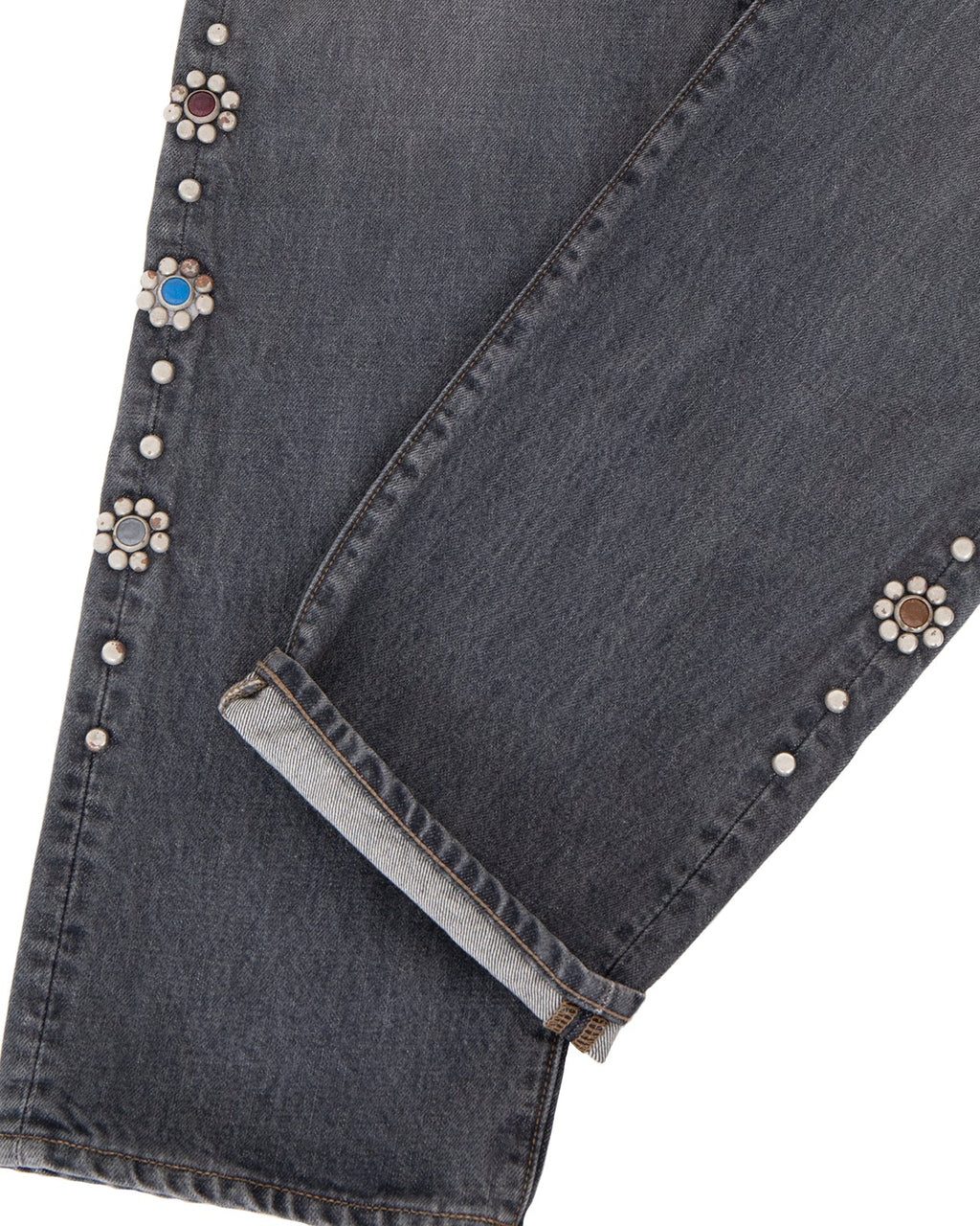 Kapital 14oz Black Denim 5P Monkey Cisco, Studs