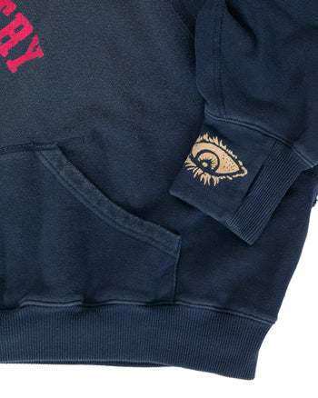 Kapital Sweat Knit Devil Hoodie, Speakeasy College, Navy