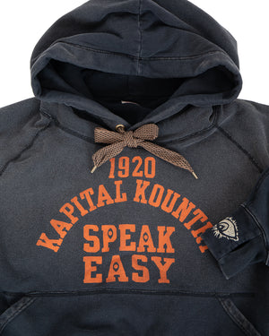 Kapital Sweat Knit Devil Hoodie, Speakeasy College, Black