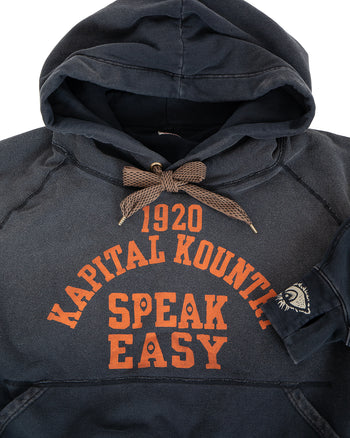 Kapital Sweat Knit Devil Hoodie, Speakeasy College, Black