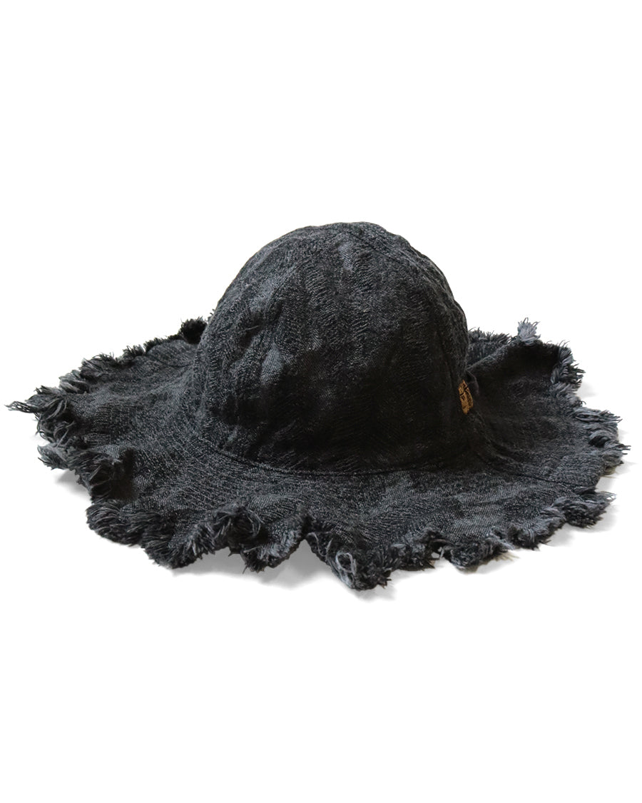 Kapital 12oz Magpie Denim Radio Tulip Hat, Black