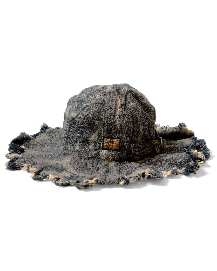 Kapital 12oz Magpie Denim Radio Tulip Hat, Grey