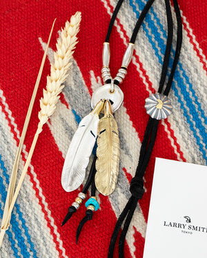 Larry Smith 18K Double Feather Necklace Combination