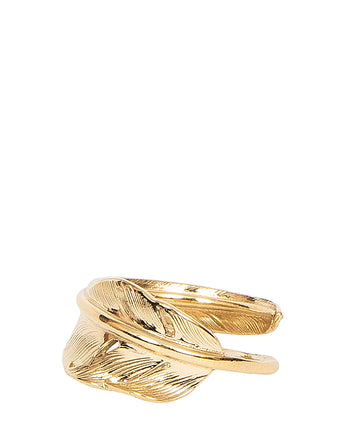 Larry Smith 18K Gold Kazekiri Feather Pinkie Ring