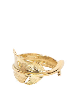 Larry Smith 18K Gold Kazekiri Feather Ring No. 20