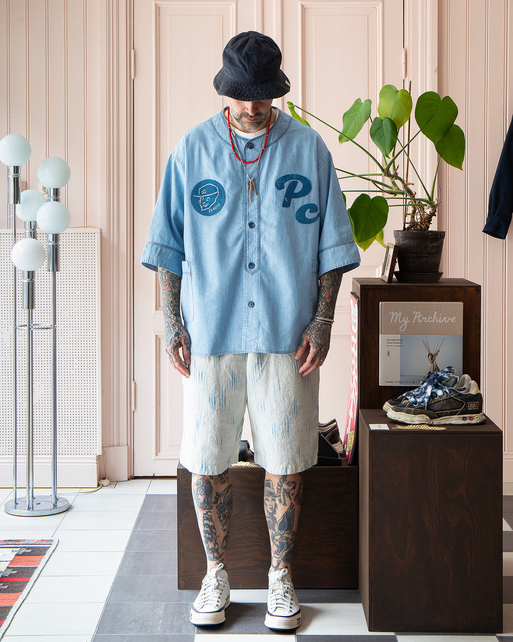 Porter Classic Old France Indigo Print Shorts