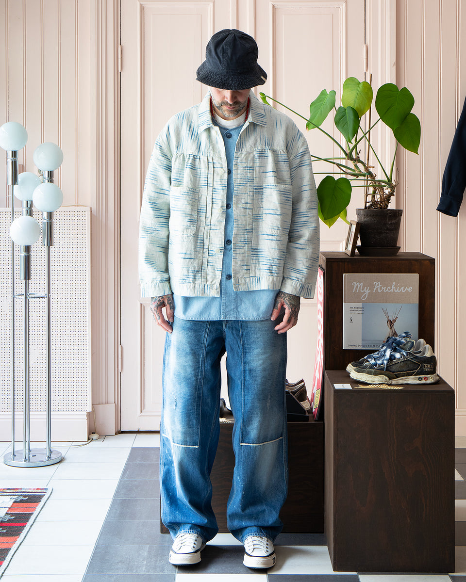 Porter Classic Old France Indigo Print Short Jacket