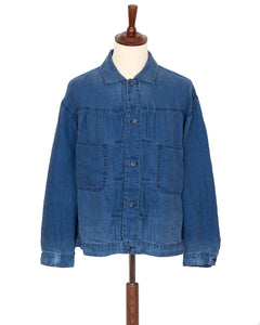 Porter Classic Indigo Linen Short Jacket