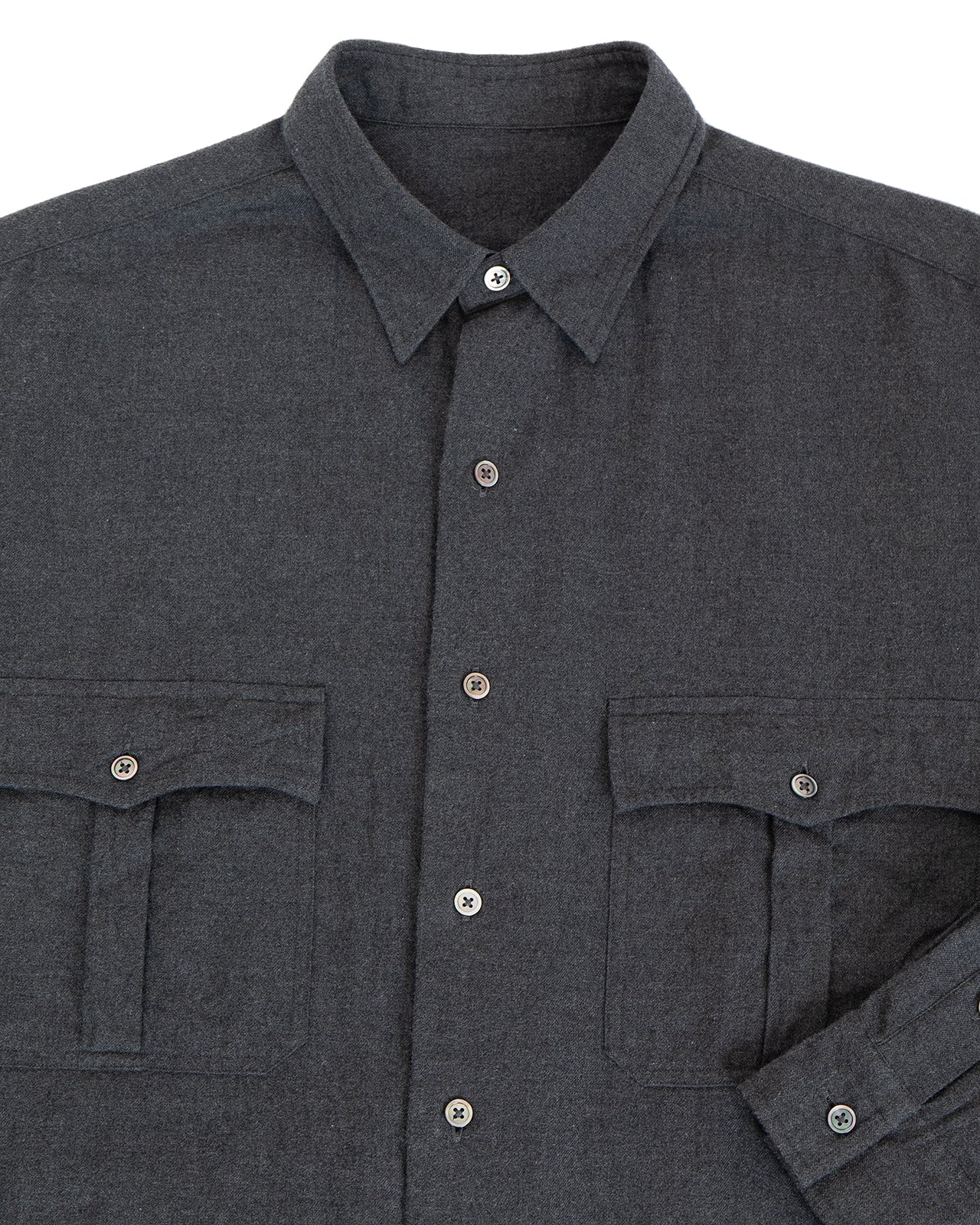 Porter Classic Roll Up Flannel Shirt, Charcoal / Gray