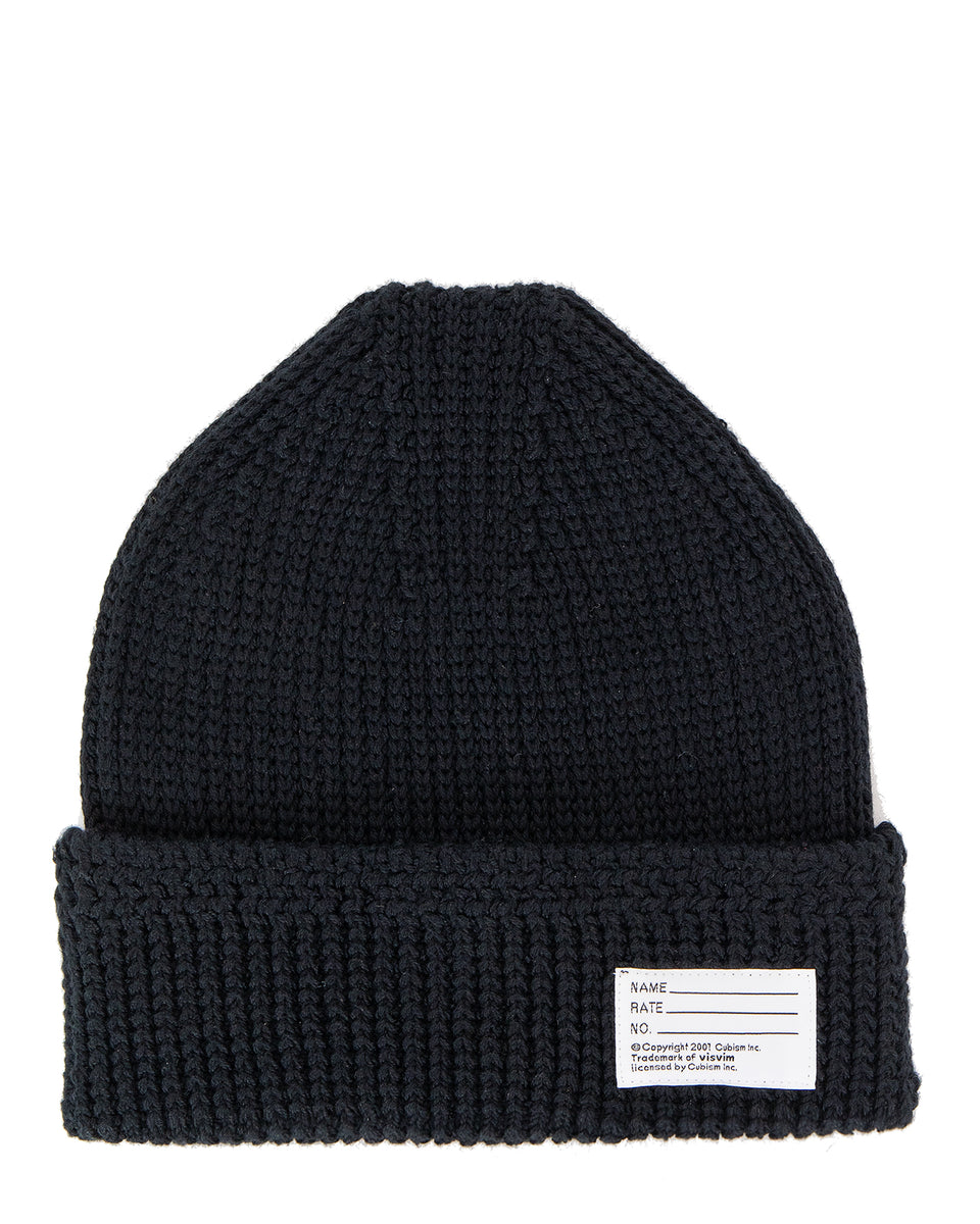 Visvim Knit Beanie (Cotton), Black