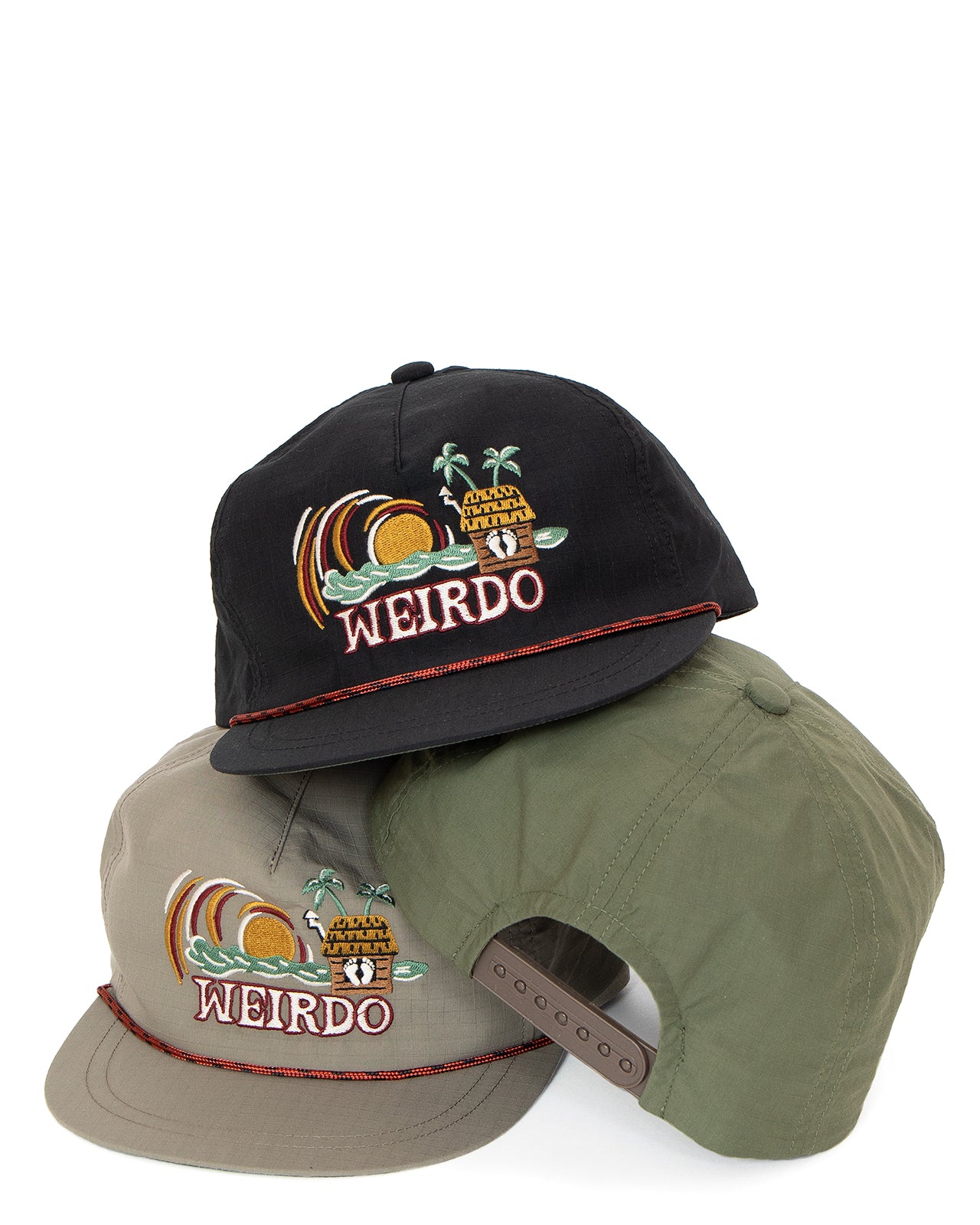 Weirdo Hut Nylon Cap, Black