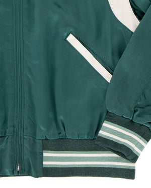 Douglas Stadium Satin Bomber Jacket in Green - Visvim