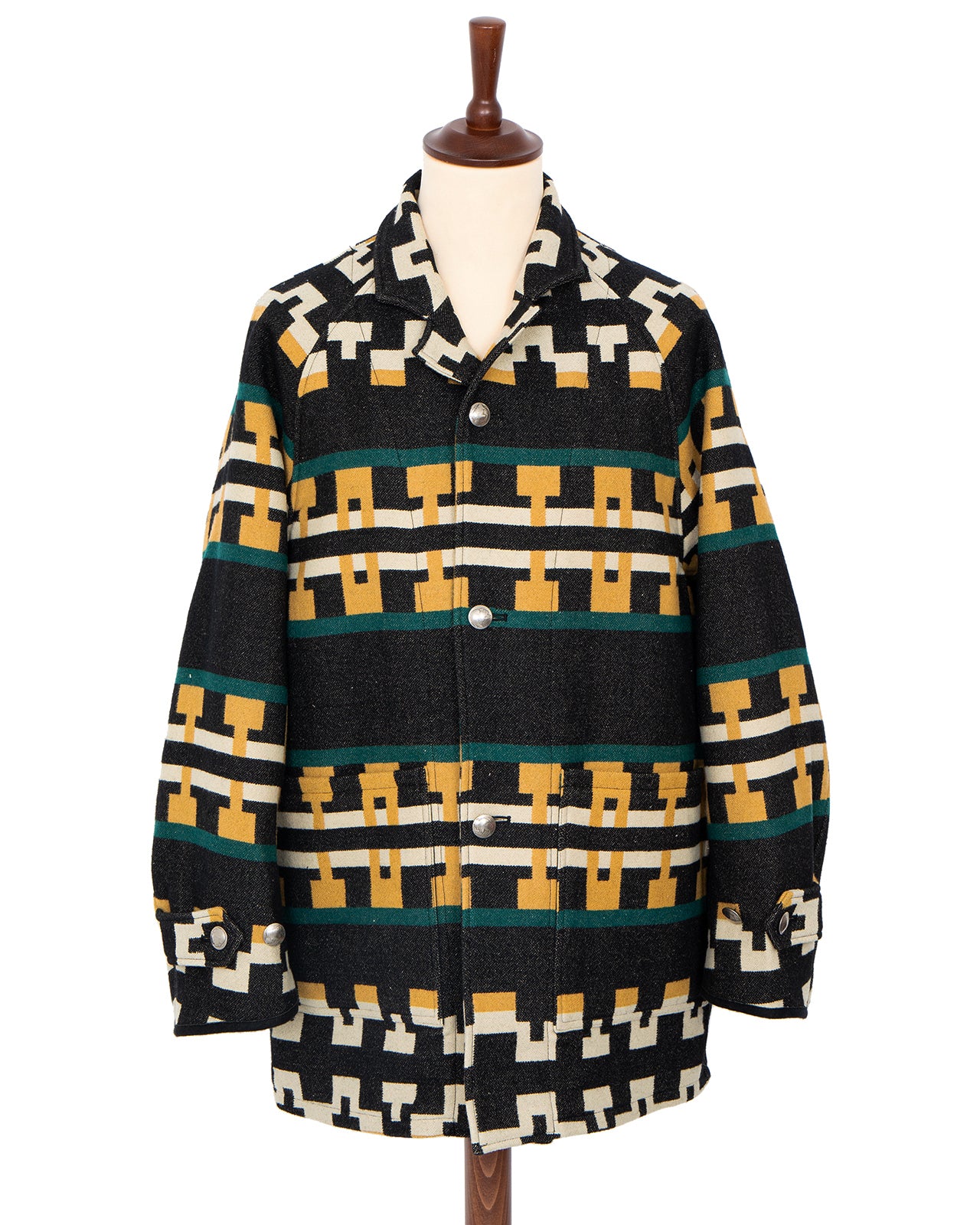 Visvim Hopiland Coat Native Blanket, Black - Pancho and Lefty